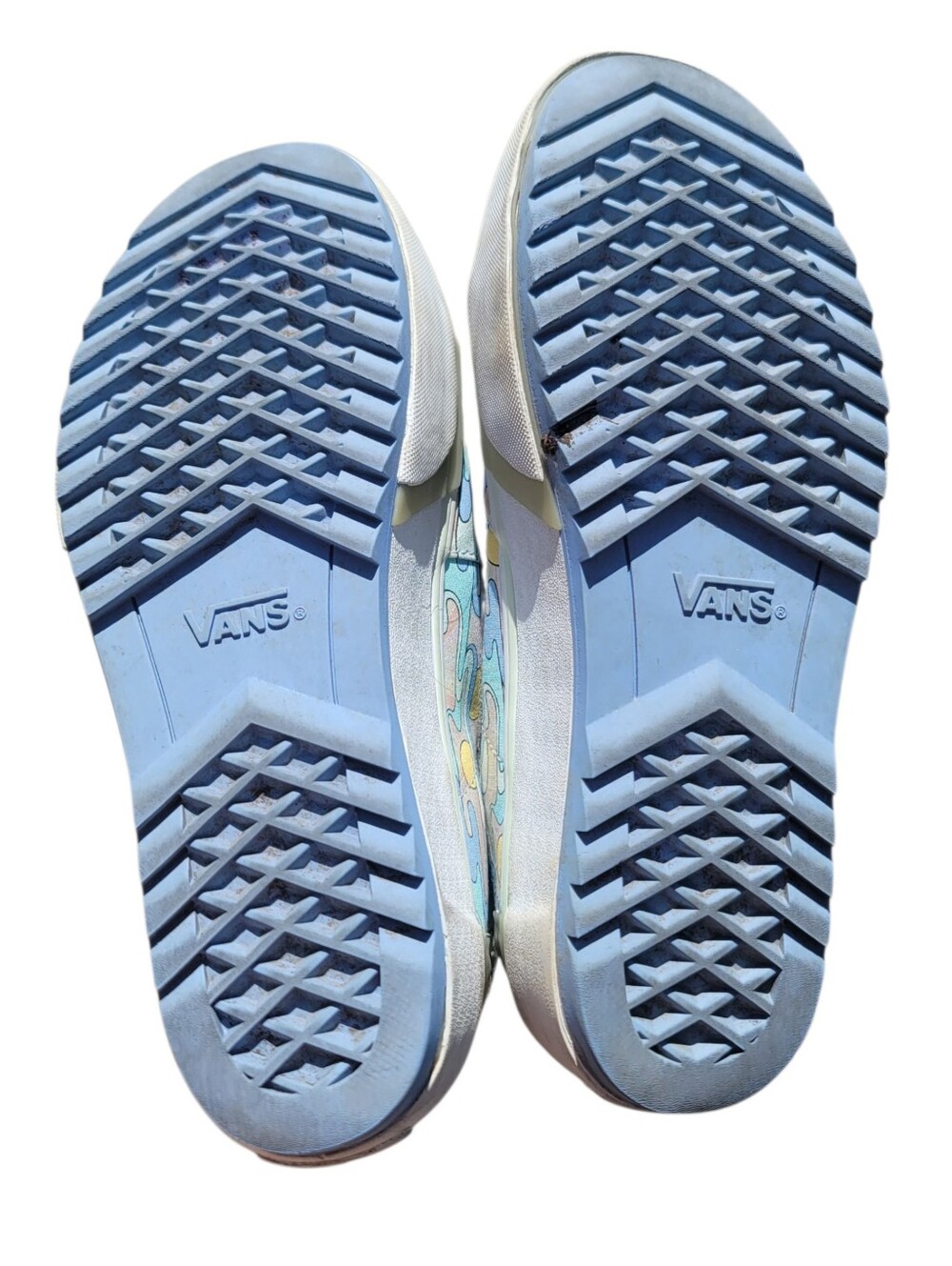 Vans Sk8-Hi Stacked Mint Blue & Yellow Sunwaves Platform Shoes Mens 7.5 Womens 9 - Picture 9 of 10